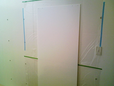 アクリル板に【ミラーフィルム】施工前です。